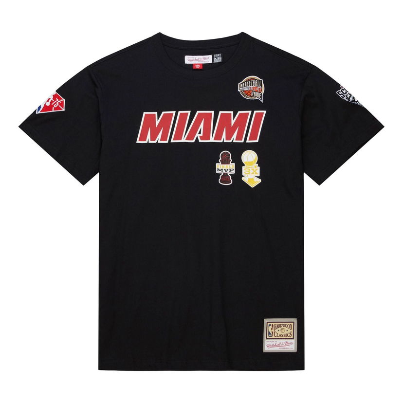 Tričko Mitchell & Ness NBA Heat HOF T-Shirt 'Dwayne Wade 3' Čierna | TCRW6862-MHEYYDWABLCK
