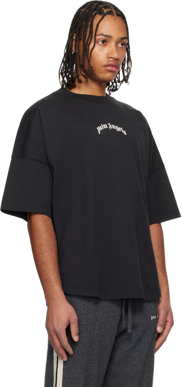 Tričko Palm Angels Palm Angels Back Curved Logo Over T-Shirt Čierna | PMAA10BF25JER0011003, 4