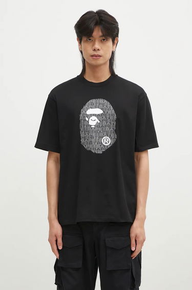 Tričko BAPE A Bathing Ape LUX SPORT APE HEAD RELAXED FIT Print T-Shirt Čierna | 1K80110322, 0