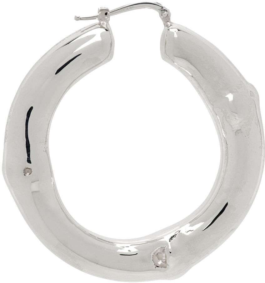 Náušnice Jil Sander Polished Single Hoop Earring Metalická | J29VG0020_J12029, 0