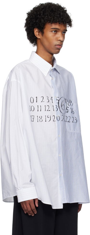 Košeľa Maison Margiela MM6 Maison Margiela Numeric Print Asymmetric Shirt Biela | SH0DT0025 MTN043, 1