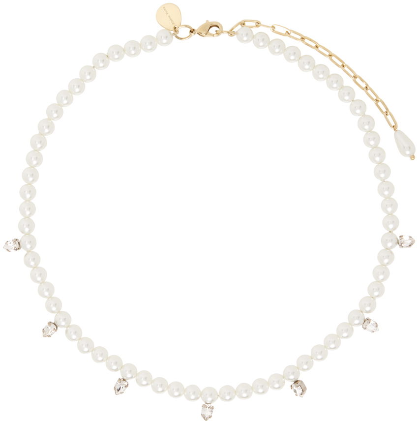 Náhrdelník Simone Rocha Simone Rocha Pearl & Crystal Dagger Choker Necklace Biela | NKS65 0913, 0