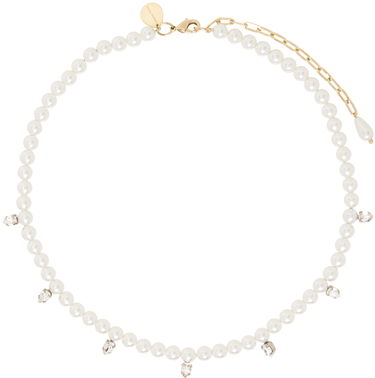 Náhrdelník Simone Rocha Simone Rocha Pearl & Crystal Dagger Choker Necklace Biela | NKS65 0913, 0