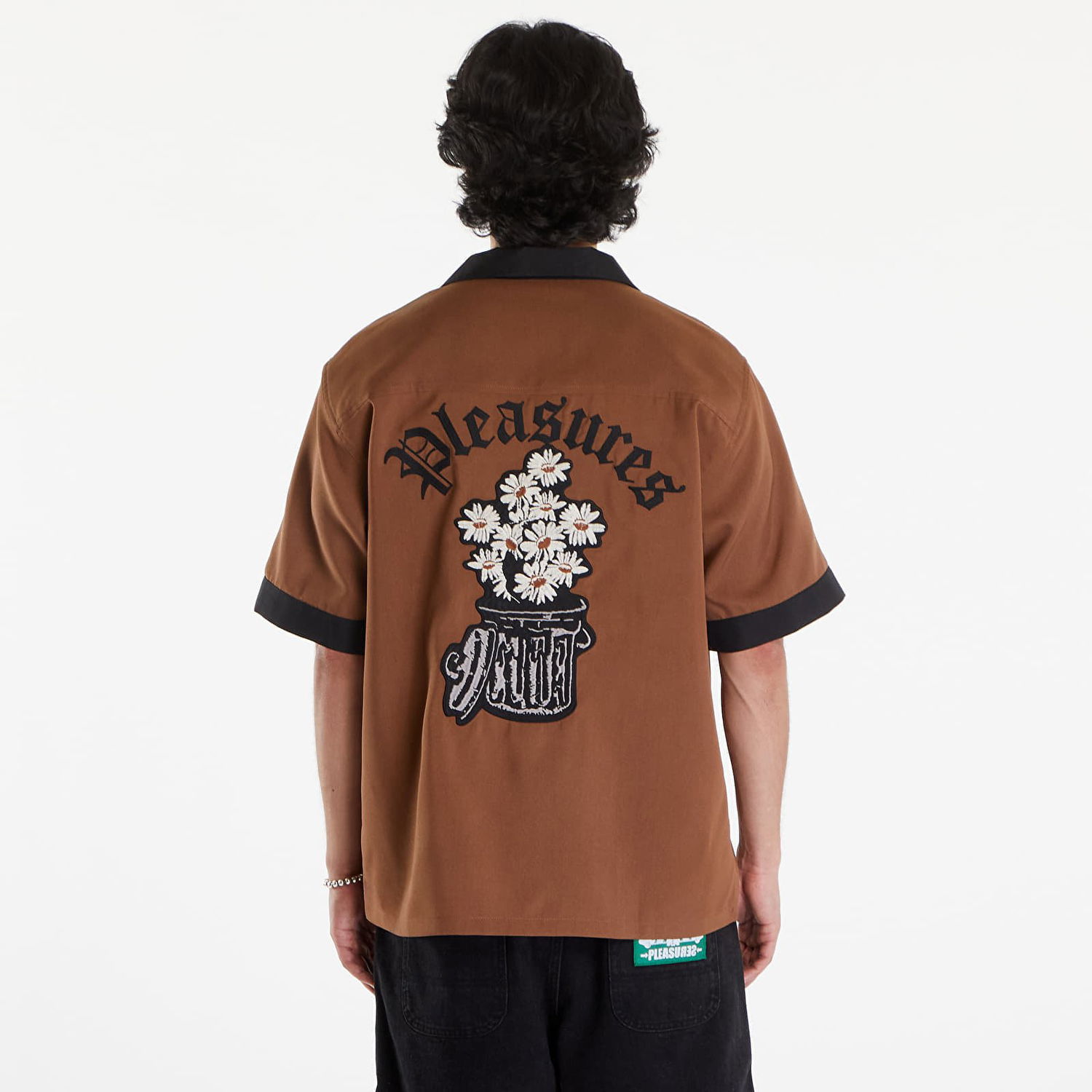 Košeľa Pleasures Daisy Bowling Button Down Shirt Brown Hnedá | P24SU001 BROWN, 0