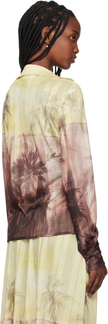 Košeľa Palm Angels Palm Angels Sunset Palms Button-Down Shirt Žltá | PWGE024S25FAB0012010, 2
