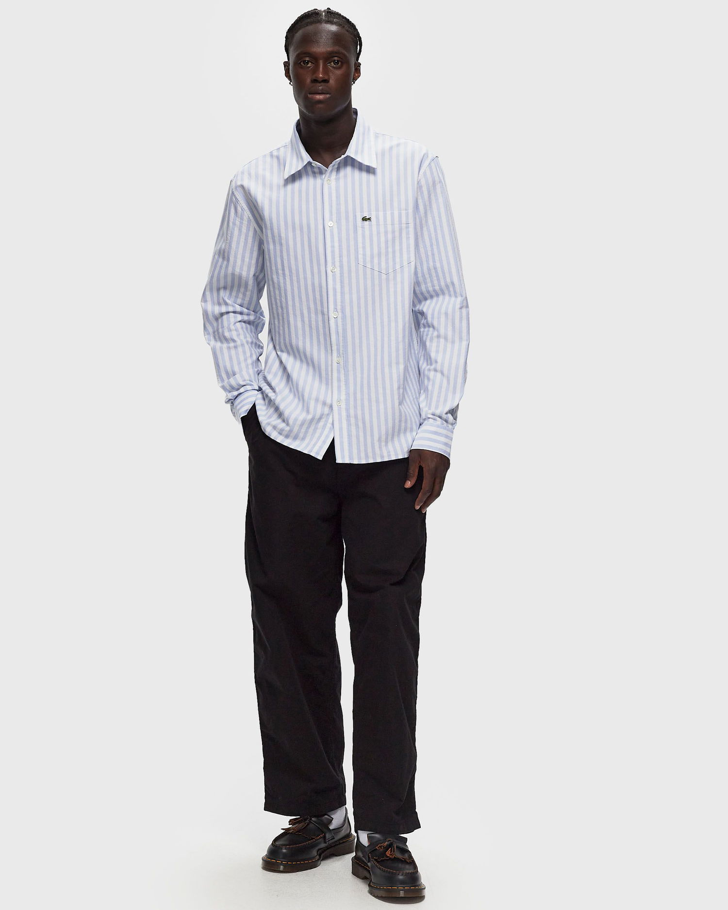 Košeľa Lacoste Regular Fit Striped Oxford Cotton Modrá | CH5623-E7B, 1