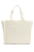 HUGO Fringed Canvas Tote Bag