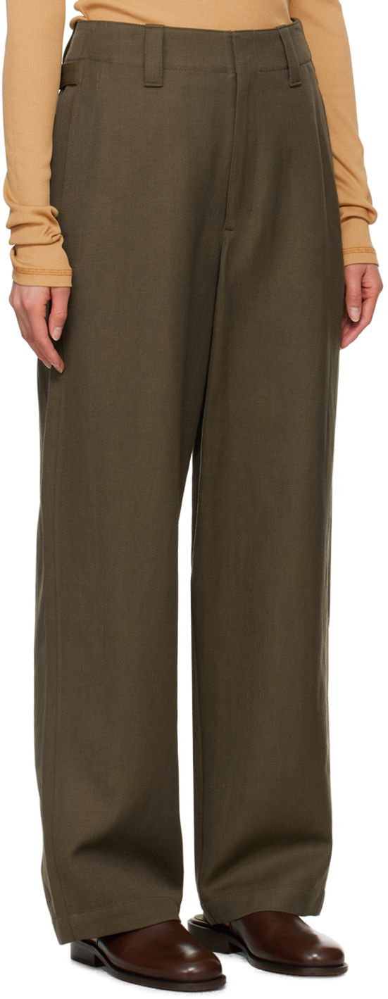 Nohavice LEMAIRE Lemaire Maxi Trousers Zelené | PA1083 LF1252, 1