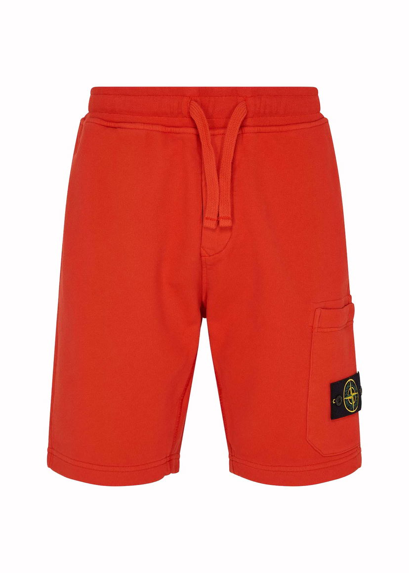 Šortky Stone Island Fleece Logo Shorts Červená | 791562520 V0037