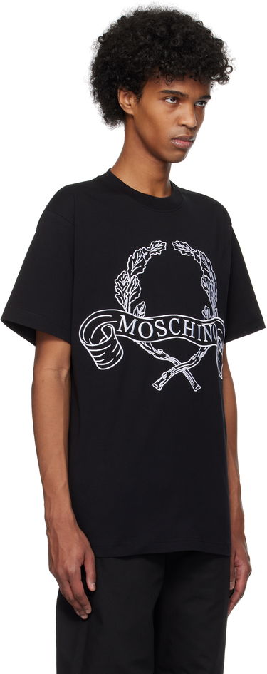 Tričko Moschino Moschino Laurel Crown Embroidered T-Shirt Čierna | 251ZZA072202411555, 1