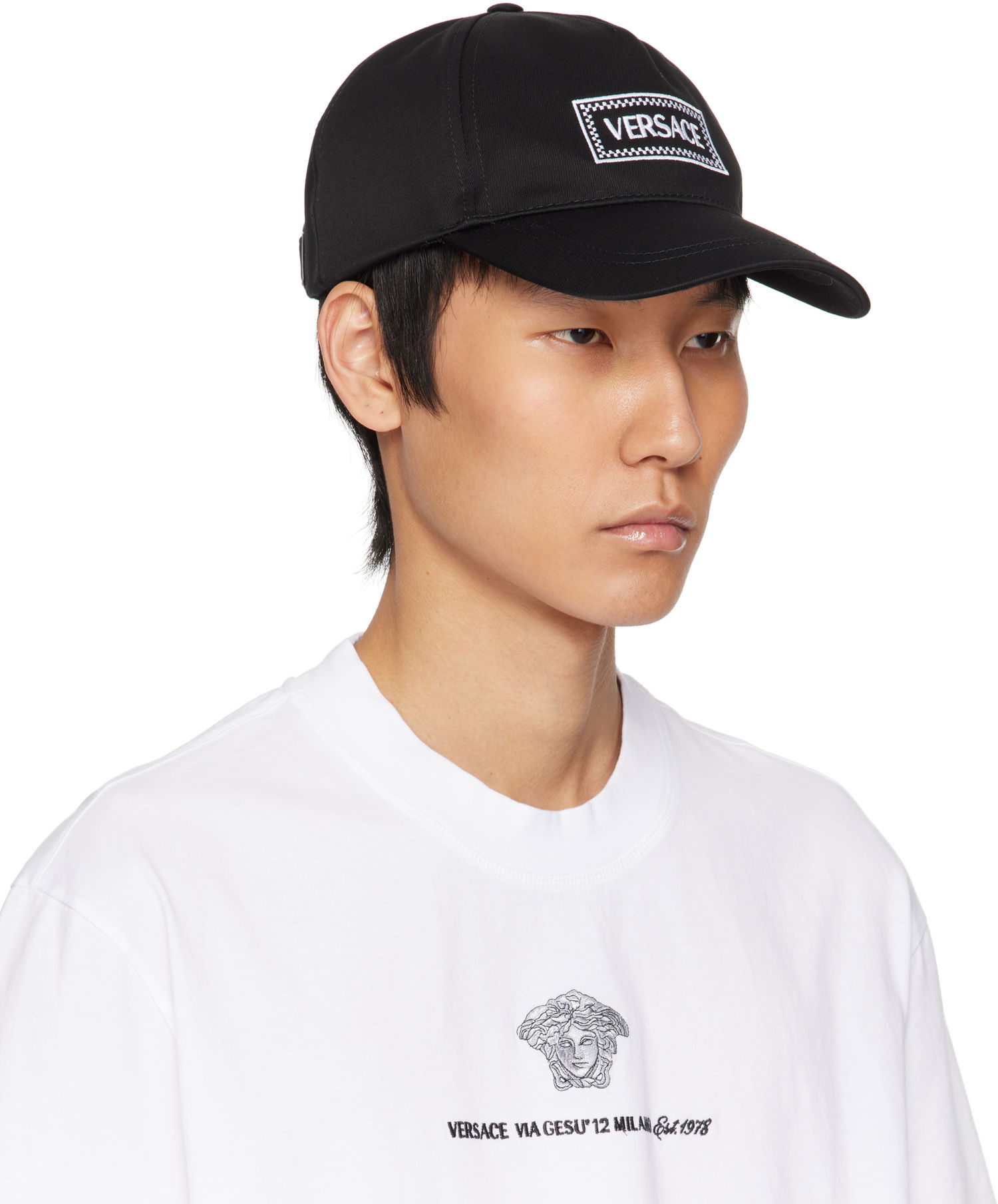 Šiltovka Versace Versace Embroidered Drill Cap Čierna | 1010746_1A11316, 1