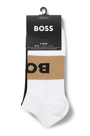 Ponožky BOSS Three-Pack of BOSS Ankle Socks in Cotton Blend Rôznofarebný | 50543482, 1