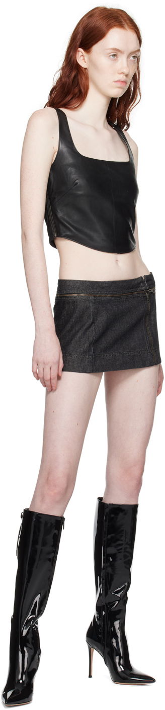 Tielko Miaou Miaou Zola Leather Tank Top Čierna | 7102RLBLK, 3
