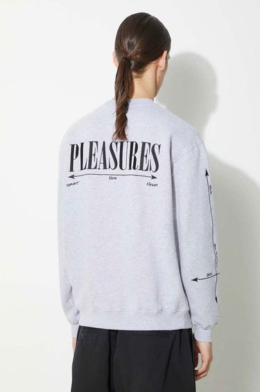 Mikina Pleasures Intersection Crewneck Sweatshirt Šedá | P23W024.GREY, 1