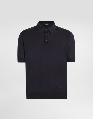 Polo tričko Dolce & Gabbana Dolce & Gabbana Satin Silk Polo Shirt Navy | GXZ02ZJBSLVB1622, 0