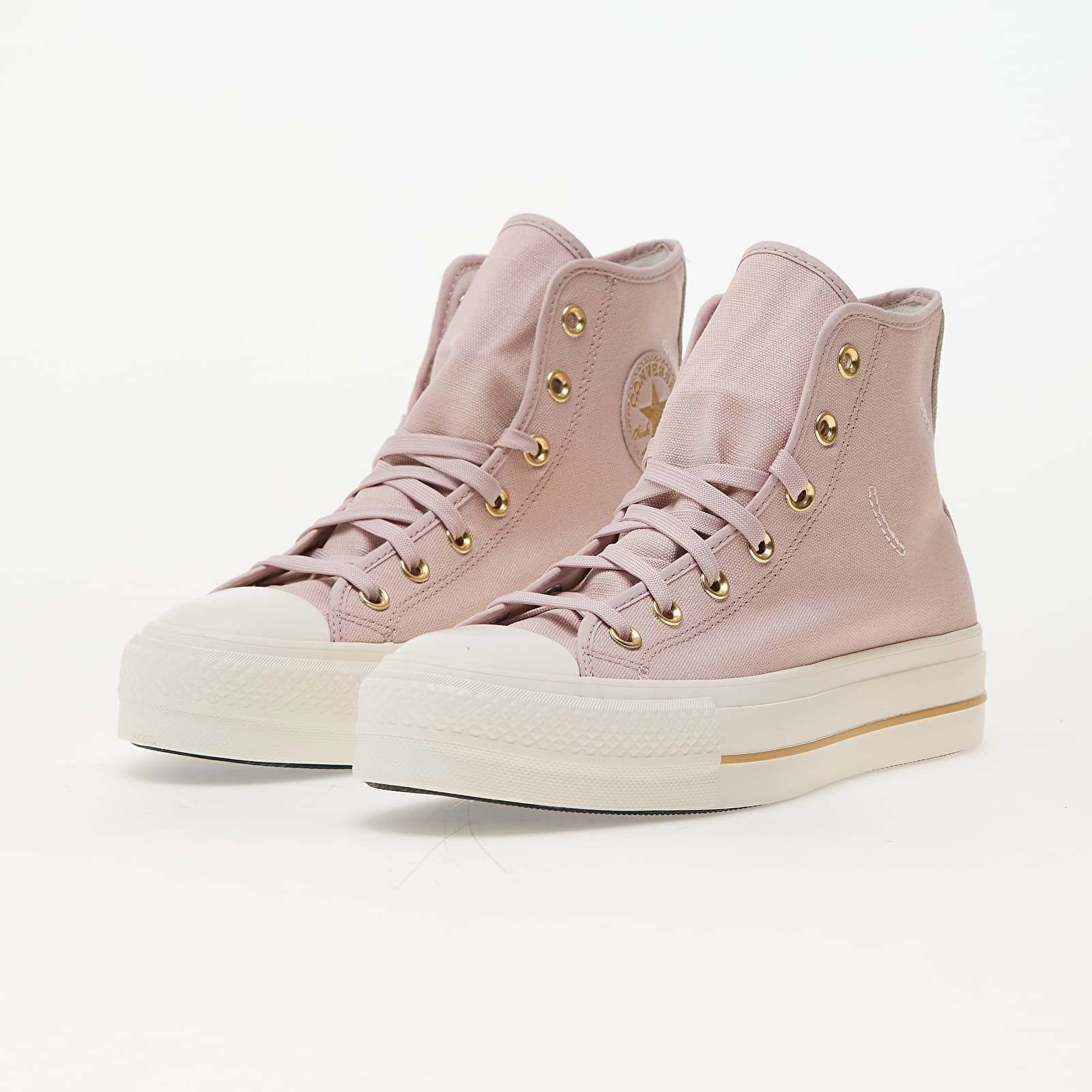 Chuck Taylor All Star Lift Platform Tailored Lines Flush Stone/ Egret/ Gold