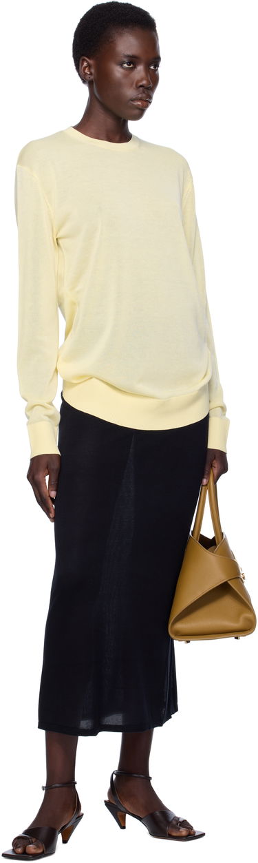 Tričko TOTEME TOTEME Knit Long Sleeve Tee Žltá | 253-WRT0604-YA0079, 3
