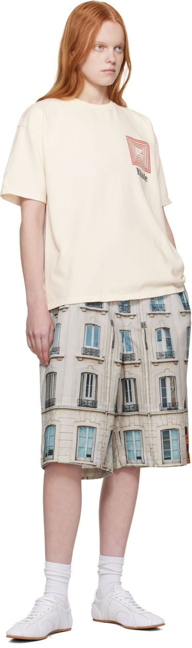 Tričko Rhude Rhude Chevron Logo Repeat T-Shirt Biela | RHPF25TT03012, 3
