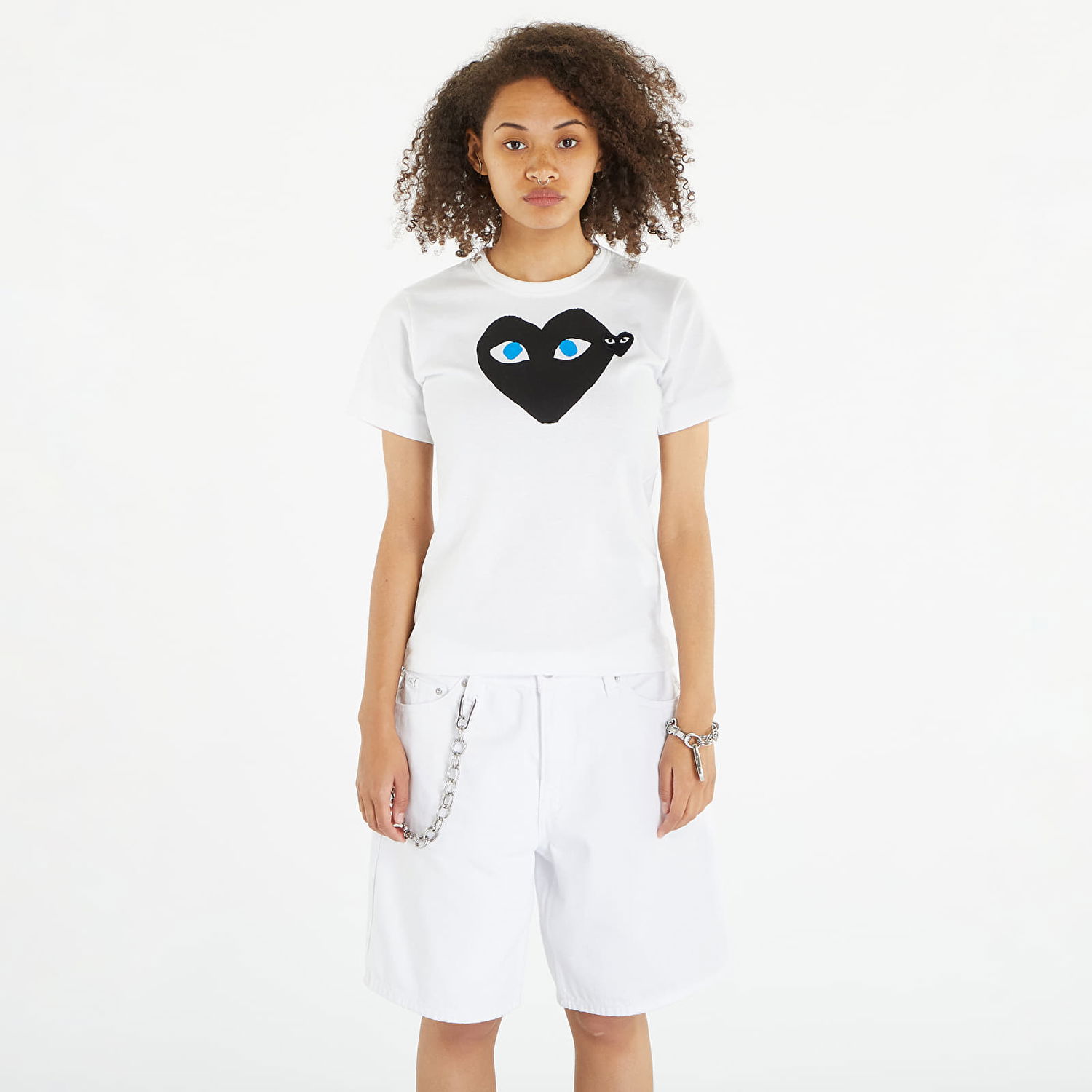 Tričko Comme des Garçons PLAY Heart Logo Tee Biela | AZT087 white, 0