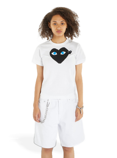 Tričko Comme des Garçons PLAY Heart Logo Tee Biela | AZT087 white