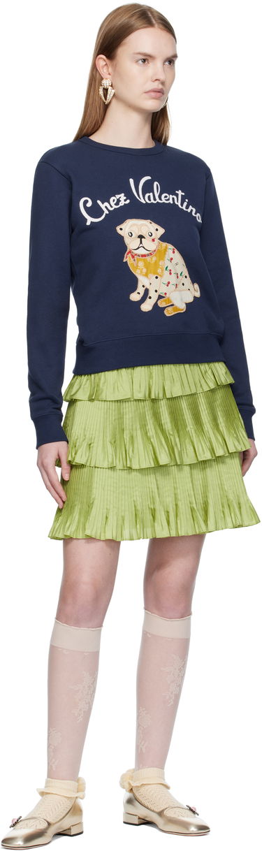 Mikina Valentino Valentino 'Le Chien De La Maison' Appliqué Sweatshirt Navy | 7B3MF24Z9L8, 3
