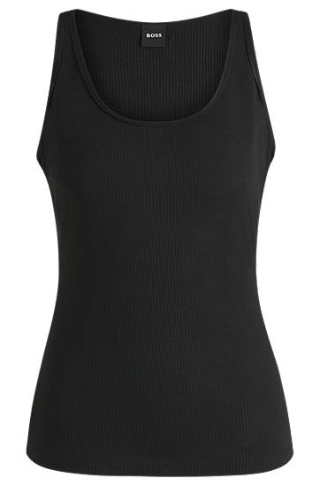 Tielko BOSS Ribbed Tank Top Čierna | 50537597, 0