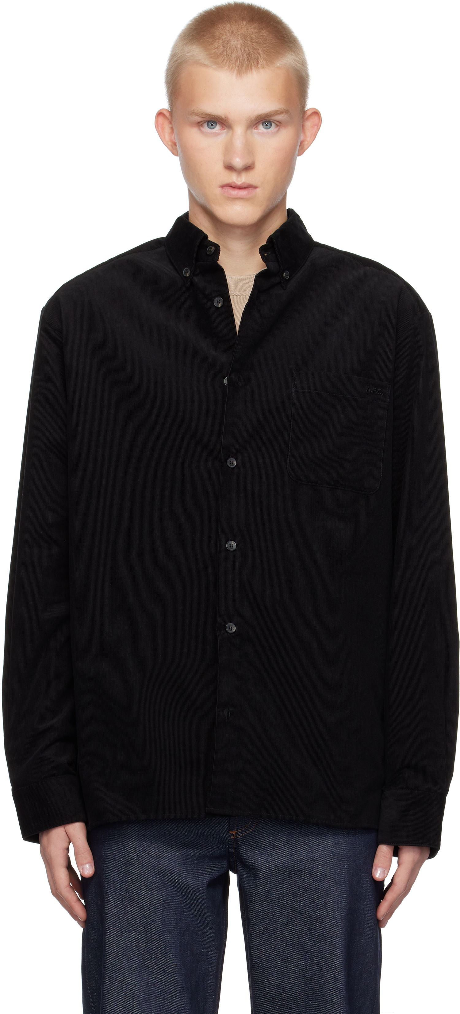 Košeľa A.P.C. Corduroy Shirt Čierna | COHFR-H12599, 0