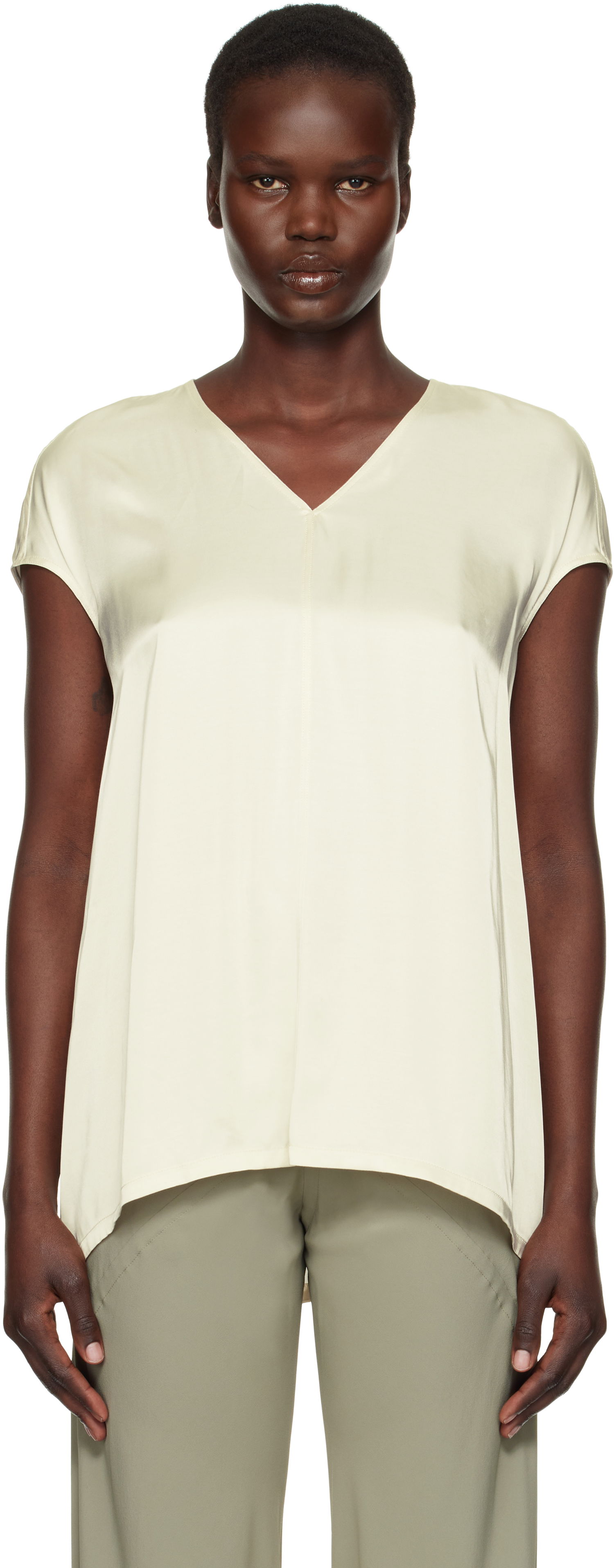 Tričko Rick Owens Rick Owens Hollywood Floating T-Shirt Béžová | RP01E7256 SCH, 0