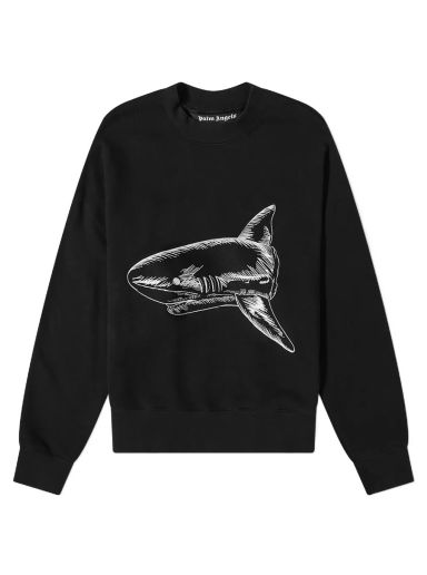 Mikina Palm Angels Split Shark Crew Sweat Čierna | PMBA026S23FLE0061003