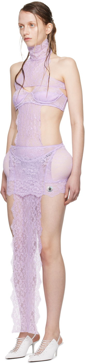 Šaty Jean Paul Gaultier Jean Paul Gaultier Shayne Oliver Edition Lace Minidress Fialová | 24/27-F-RO167P-C047-29, 3