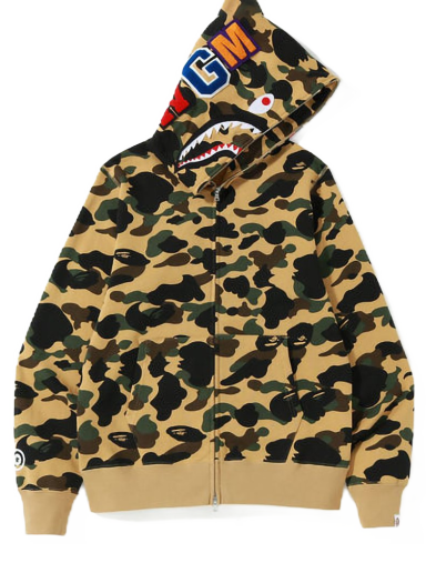Mikina BAPE 1st Camo Shark Full Zip Hoodie Hoodie Žltá | 1I20-115-004