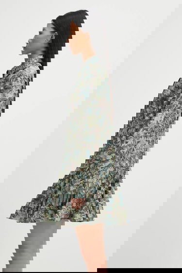 Šaty GANNI Printed Stretch Cotton Buttoned Mini Dress Rôznofarebný | W1096, 1