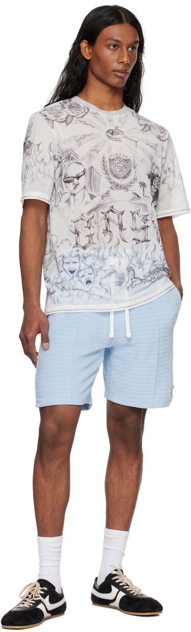 Tričko Casablanca Casablanca Tattoo Mesh T-Shirt Biela | MS25-TP-071-01, 3