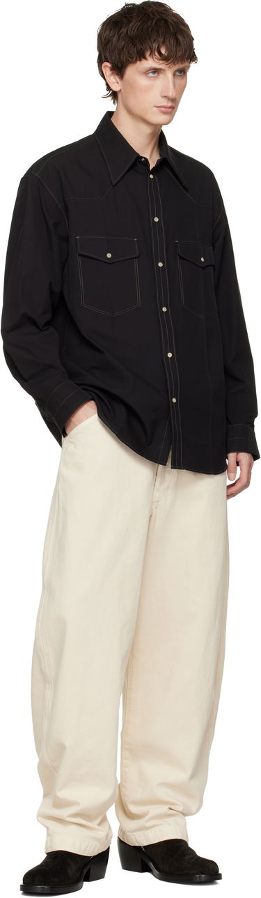 Košeľa LEMAIRE Western Snap-Button Shirt with Contrast Stitching Čierna | SH1193 LF1475, 3