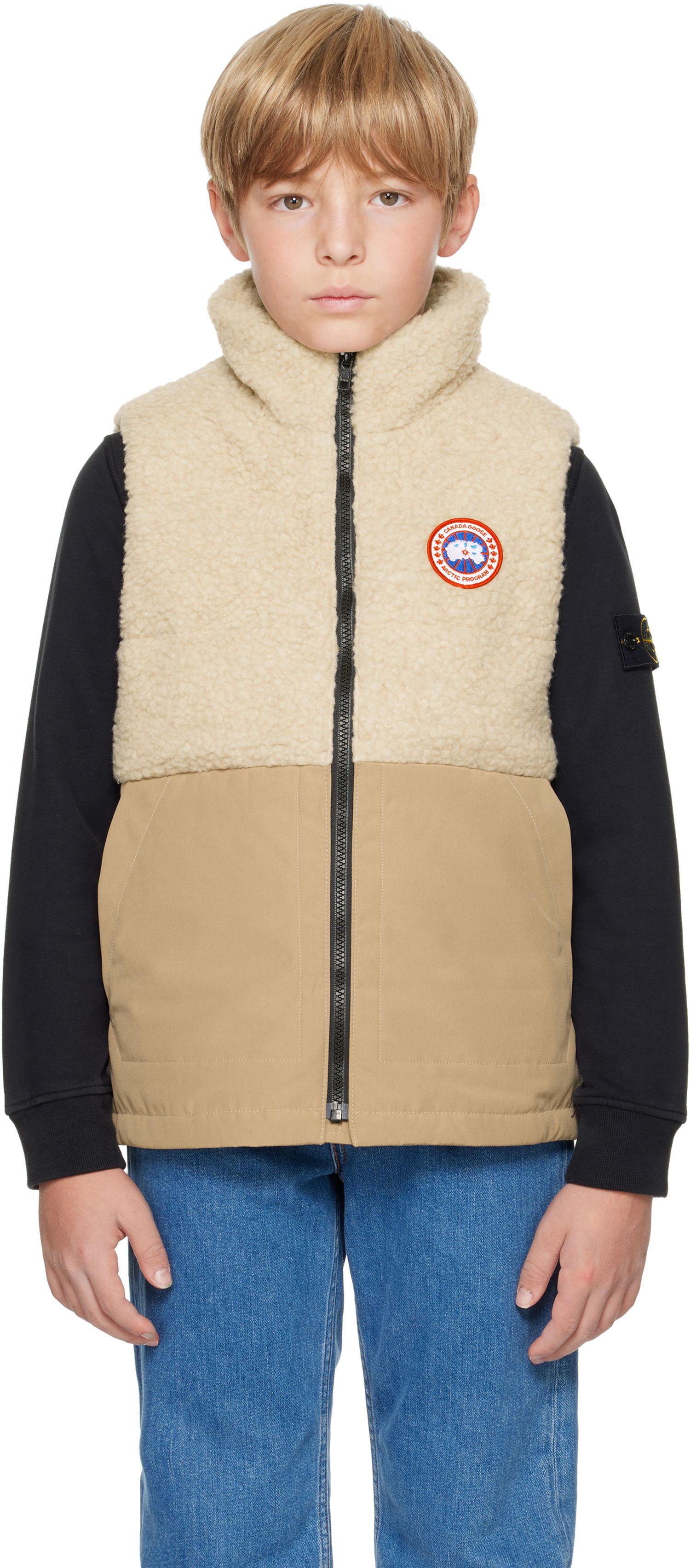 Vesta Canada Goose Kids Kids Beige Elora Down Vest Béžová | 4580Y, 0