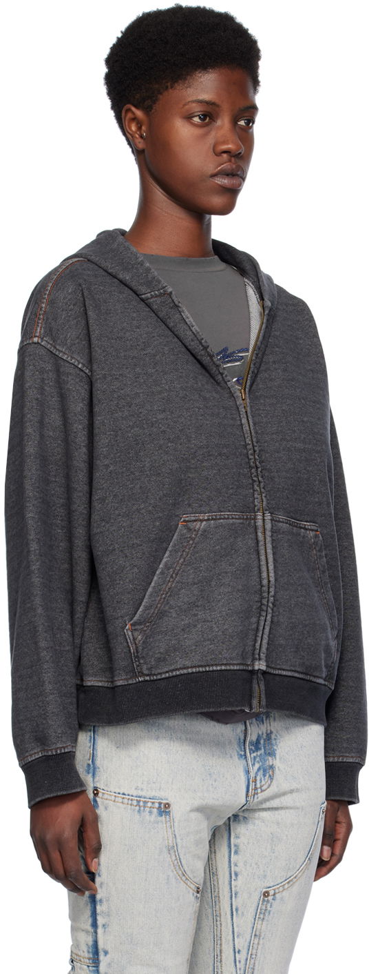 Mikina We11done Faded Zip-Up Hoodie Čierna | WD-TJ0-24-787-U-BK, 1