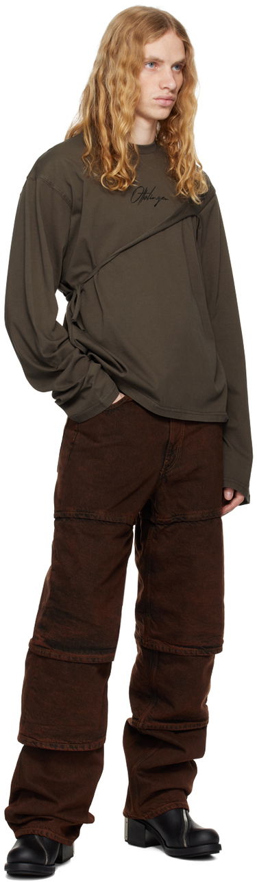 Tričko Ottolinger Ottolinger Deconstructed Longsleeve T-Shirt Zelené | 1150101521, 3