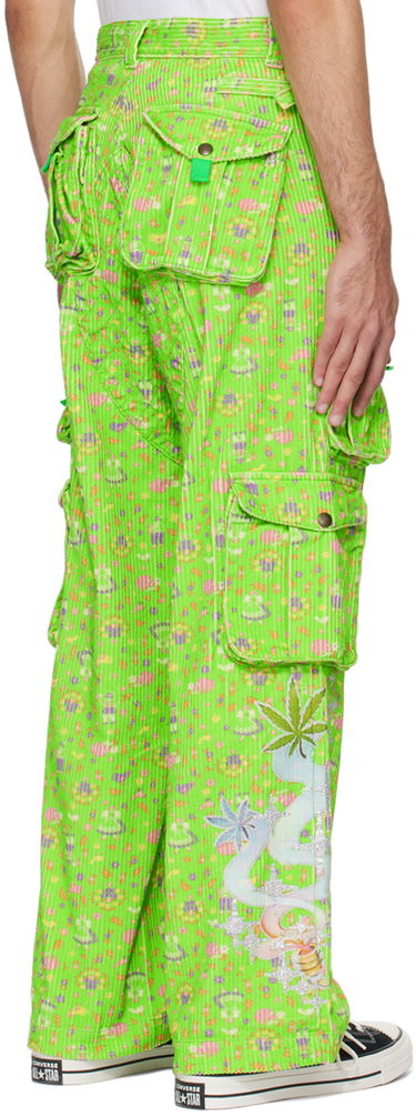 Cargo nohavice ERL Glittered Cargo Pants Zelené | ERL07P001, 2