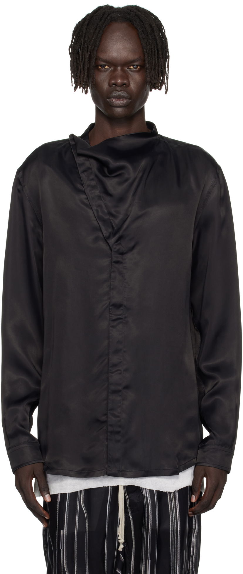 Košeľa Rick Owens Rick Owens Concordians Island Satin Shirt Čierna | RU02E1299 HSCH