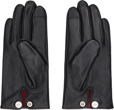 Rukavice BOSS Leather Gloves with Press Stud Čierna | 50526909, 2