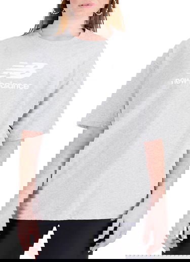 Tričko New Balance Essentials Stacked Logo Šedá | wt31519-ag, 0
