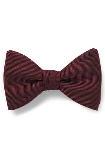 Doplnky BOSS Pre-tied Silk Blend Ribbed Bow Tie Vínová | 50520667