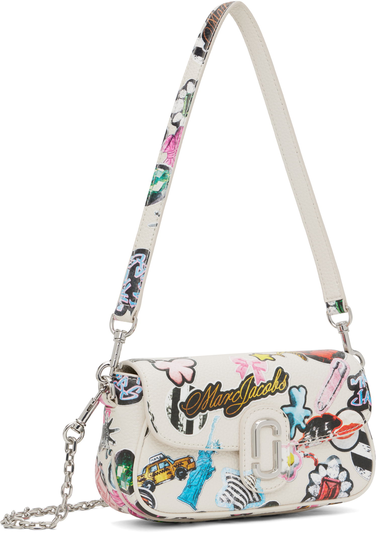 Taška cez rameno Marc Jacobs Marc Jacobs 'The Sticker Clover' Shoulder Bag Biela | 2S5HSH027H02, 1