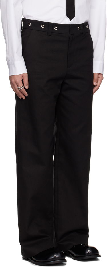 Nohavice We11done We11done Eyelet Detailed Trousers Čierna | WD-PT0-25-269-M-BK, 1