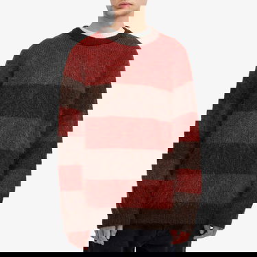 Sveter YMC Suedehead Stripe Knit Červená | P8XAP-60, 2