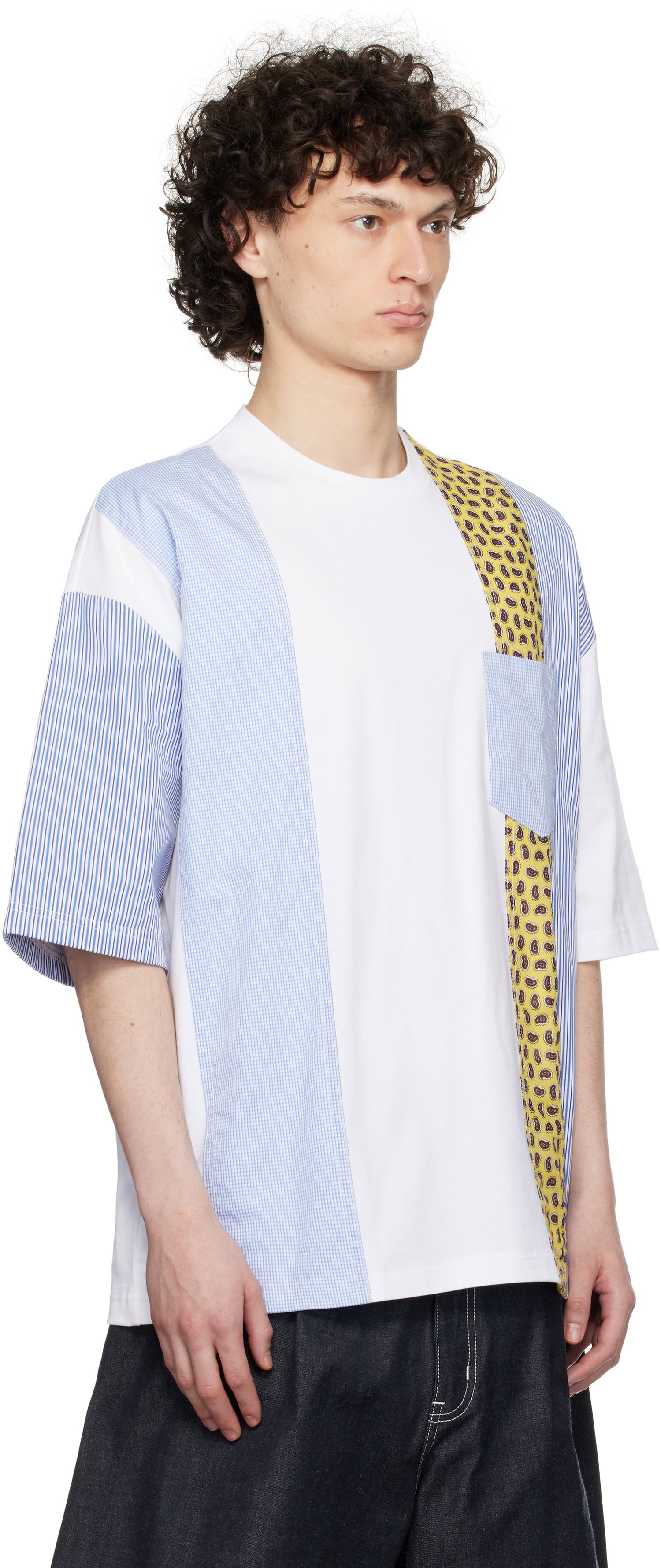 Tričko Comme des Garçons Comme des Garçons Homme Multi-Fabric T-Shirt Biela | HO-T010-051, 1