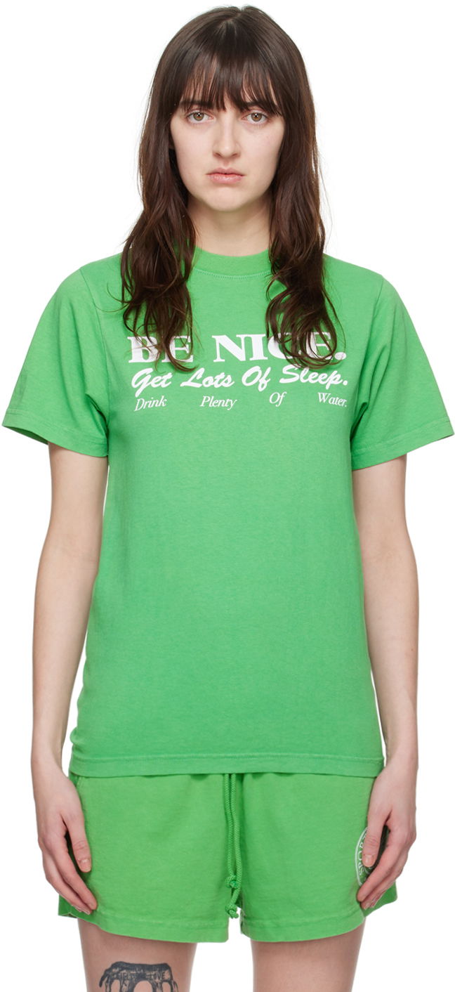 Tričko Sporty & Rich 'Be Nice' T-Shirt Zelené | TSAW2389VE