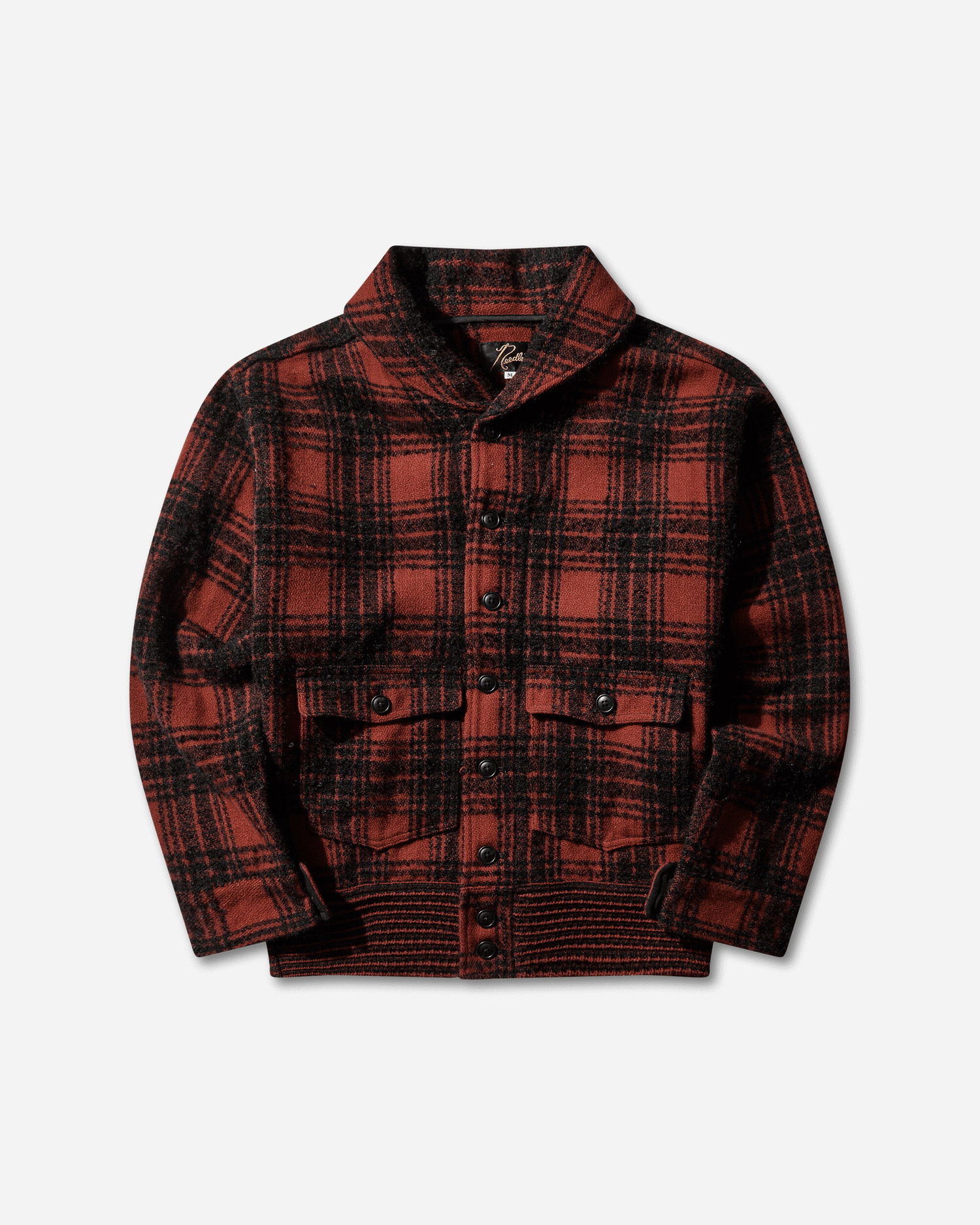Bunda Needles Wool Plaid Dolman Sleeve Logger Jacket Červená | RW185 RED, 1