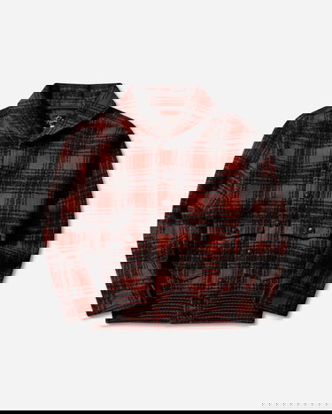 Bunda Needles Wool Plaid Dolman Sleeve Logger Jacket Červená | RW185 RED, 1