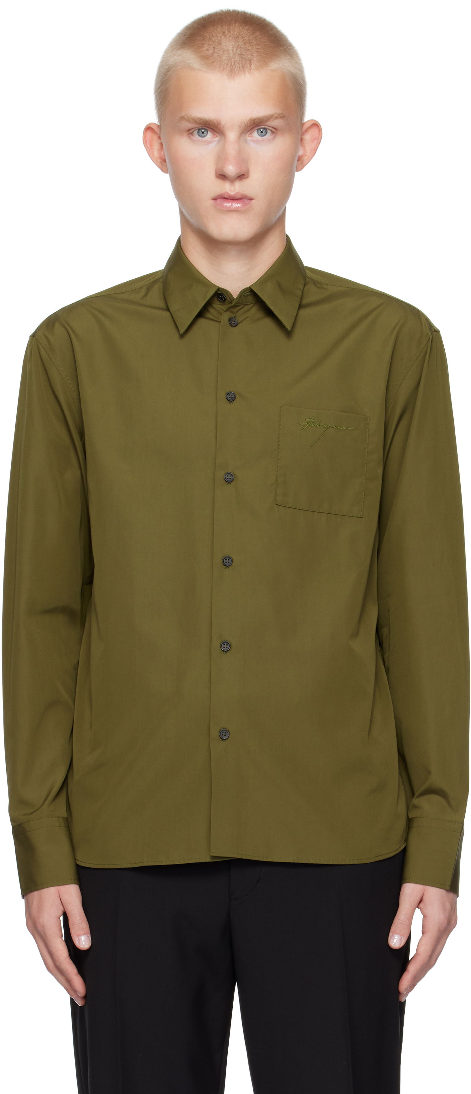 Košeľa FERRAGAMO Long Sleeved Shirt Zelené | 777498, 0
